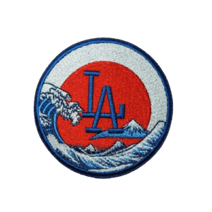 LA Patch Dodgers Baseball Japan Great Wave Red Sun Ohtani Embroidered Iron On