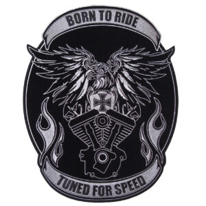 Leather Motorcycle Vest with Patches