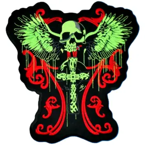 Green Wings Biker Patch Custom Motorcycle Patches