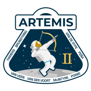 Artemis 2 Mission Patch Journeying Towards the Moon Horizon