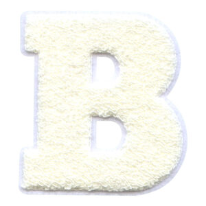 White Chenille Letter Patches with Premium Embroidered