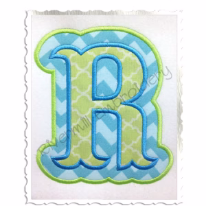 Machine embroidery applique fonts