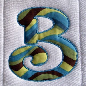Applique letters for machine embroidery