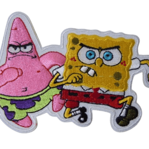 Patrick and SpongeBob on a Tear Embroidered Iron On Patch