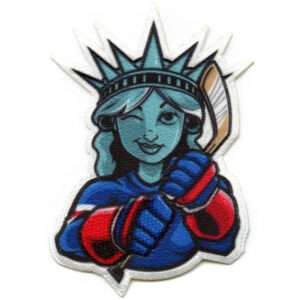 New York Lady Liberty Mascot Patch Hockey Parody Embroidery Iron On